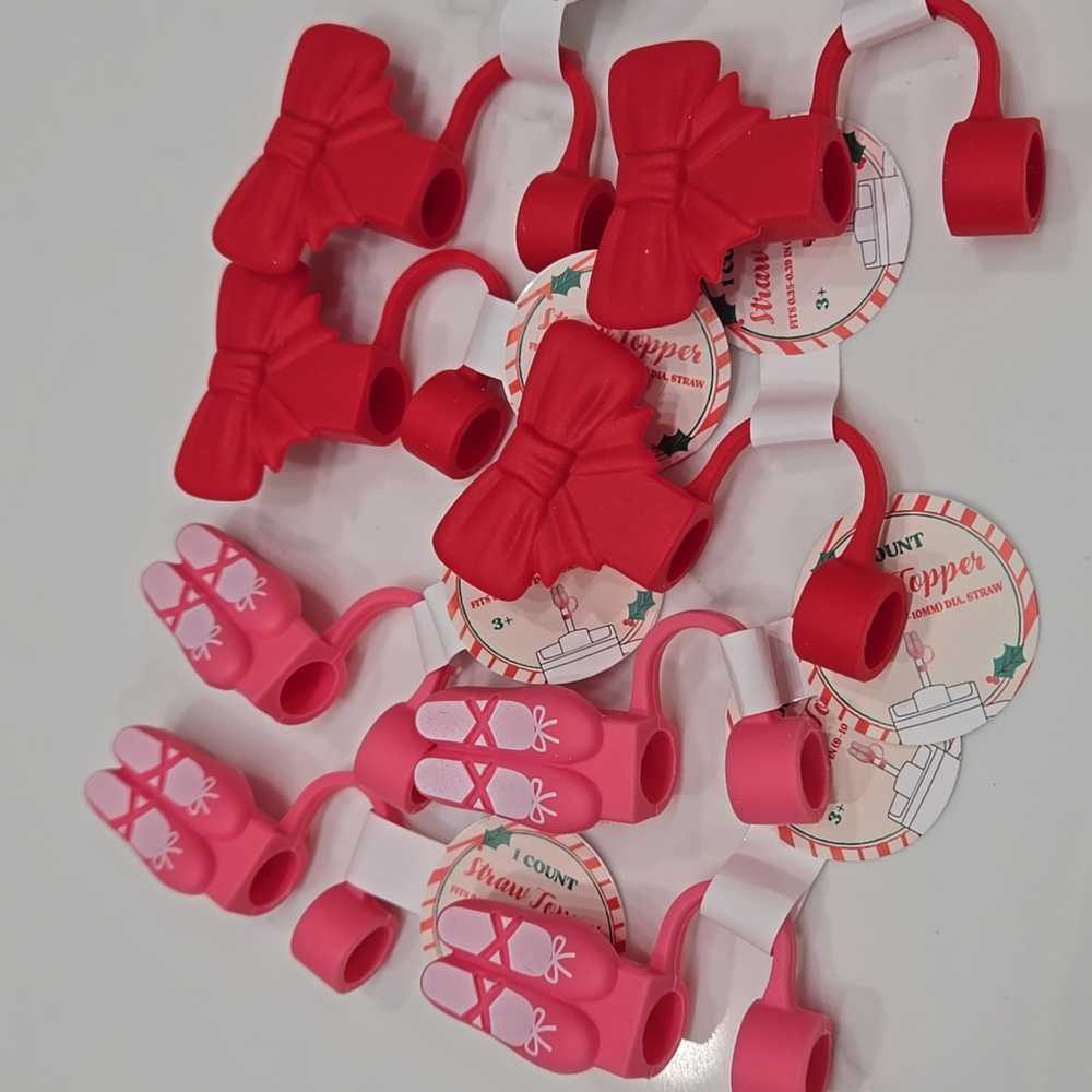 NEW Target Bullseye Playground Bow & Ballet Shoes Straw Toppers New